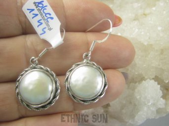 bkee1144 Przepiękne Kolczyki z DUŻYMI Perłami Duża Hodowlana Perła Biwa Perły - osteoporoza Srebro 925