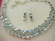 bn1546 LUX Duży KOMPLET 50 sztuk kamieni ,Niewiarygodnie piękna 65 g !!! Kolia, Naszyjnik + Kolczyki szlifowany Blue Topaz - kamień młodości, najwyższa jakość kamienia Srebro 925 # - 8