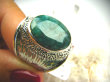 bpee1727 Szmaragdowo Mi la la !  Pierścień naturalny SZMARAGD INDYJSKI Szmaragdy r15 / r.16 Srebro 925 # - 3
