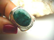 bpee1727 Szmaragdowo Mi la la !  Pierścień naturalny SZMARAGD INDYJSKI Szmaragdy r15 / r.16 Srebro 925 # - 5