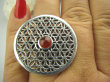 bpe3519 Duży Pierścień KWIAT ŻYCIA - SILNY AMULET OCHRONNY !!!! Ażurowy ORIENTALNY Pierścień Karneol  r.17 SREBRO 925 # - 3