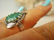 bpee4246 Czarodziejsko Piękny CUDOWNY Pierścień Pierścionek Szmaragd Indyjski w orientalnej oprawie Szmaragdy r.16 Srebro 925 # - 4