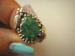 bpee4246 Czarodziejsko Piękny CUDOWNY Pierścień Pierścionek Szmaragd Indyjski w orientalnej oprawie Szmaragdy r.16 Srebro 925 # - 7