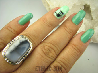 bpe8260 ŚNIEŻNY ZIMOWY KRAJOBRAZ !!! Przepiękny Pierścień AGAT DENDRYTOWY r.16 Srebro 925 #