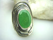 bpee3294 AŻUROWY CUDOWNY Piękny Pierścień z zielonym Jadeitem w obręczach Zielony JADEIT r.14/r.15 Srebro 925 # - 10