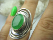 bpee3294 AŻUROWY CUDOWNY Piękny Pierścień z zielonym Jadeitem w obręczach Zielony JADEIT r.14/r.15 Srebro 925 # - 3
