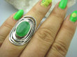 bpee3294 AŻUROWY CUDOWNY Piękny Pierścień z zielonym Jadeitem w obręczach Zielony JADEIT r.14/r.15 Srebro 925 # - 4