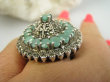 bpee4593 SZMARAGDOWA KRÓLOWA  Woooo CACKO Lśniąca Kopuła Piękny UNIKAT Duży 19g !! Pierścień Pierścionek Szmaragdy Birmańskie oraz Szwajcarskie Markazyty Szmaragd r.18/ r.19 SREBRO 925 # - 8
