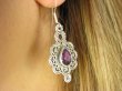 bkee1065 Egzotyczne Uwodzicielki Długie Lekkie Kolczyki Fioletowy Ametyst - kamień mądrości Srebro 925 - 7