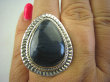 bpe6278 Aksamitny  mieniący się Duży 3,5 cm Pierścień Iskrzący KAMIEŃ BURZY Czarny Niebieski Pietersyt z Namibii - RZADKOŚĆ r.17 i r.18 Srebro 925 # - 2