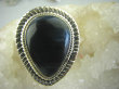 bpe6278 Aksamitny  mieniący się Duży 3,5 cm Pierścień Iskrzący KAMIEŃ BURZY Czarny Niebieski Pietersyt z Namibii - RZADKOŚĆ r.17 i r.18 Srebro 925 # - 8