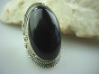 bpe5005 BIŻUTERIA ORIENTALNA !!!!  KONKRETNY  masywny  Długi 3.5 cm PIERŚCIEŃ Czarny ONYKS  regeneruje SERCE, EGZEMY, PAMIĘĆ r.15/r.16 Srebro 925 # - 7