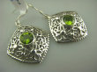 bkee709 Kolczyki Szczęscia PIĘKNE AŻUROWE LEKKIE Kolczyki naturalny Oliwin Peridot  Perydot Srebro 925 - 4