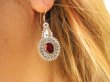 bkee1057 Kunsztowne Uwodzicielki Długie LEKKIE Kolczyki z bordowymi granatami Granaty - kamienie namiętności Srebro 925 - 7