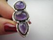 bpe9524 Orientalna Piękność Długi 3.8 cm cudownie zdobiony Pierścień Pierścionek Fioletowy Ametyst Ametysty r.14 Srebro 925 # - 9
