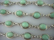 bb2613 Śliczna  delikatna miętowa  Bransoleta z Naturalnymi rzadkimi kamieniami zielony CHRYZOPRAZ kojący kamień Miłości  Srebro 925 # - 10