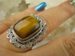 bpe6504 Egzotyczny Pierścień Tygrysie Oko - Wspomaga Oczy Astma Krążenie i TRAWIENIE r.16 Srebro 925 # - 2