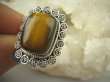 bpe6504 Egzotyczny Pierścień Tygrysie Oko - Wspomaga Oczy Astma Krążenie i TRAWIENIE r.16 Srebro 925 # - 6