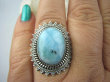 bpe5812 Egzotyczny Pierścień Rzadki Larimar (kamień Anielski ) - stawy, serce lęki, otwiera czakrę gardła r.16/ r.17 Srebro 925 # - 3