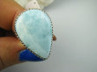 bpe9639 Anielski Pierścień Pierścionek Rzadki Niebieski Larimar (kamień Anielski ) - stawy, serce lęki, otwiera czakrę gardła r.17/ r.18 Srebro 925 # - 7