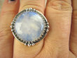 bpe6738 Orientalna Piękność Pierścień Niebiesko Chabrowy KAMIEŃ KSIĘŻYCOWY r.18 Srebro 925 # - 6