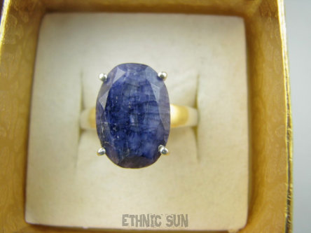 bpee4343 PIĘKNY LUX Pierścień Pierścionek OKAZ Szafir Indyjski WIERNOŚĆ związkach , Stres, choroby oczu ciśnienie Szafiry r.19/ r.20 Srebro 925