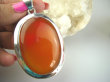 bwe3713 LŚNIĄCY OLBRZYM 36 gramów !!! Długi 7,6 cm CUDOWNY Wisior Zawieszka pomarańczowo-czerwony KARNEOL - kamień ODWAGI Srebro 925 # - 8