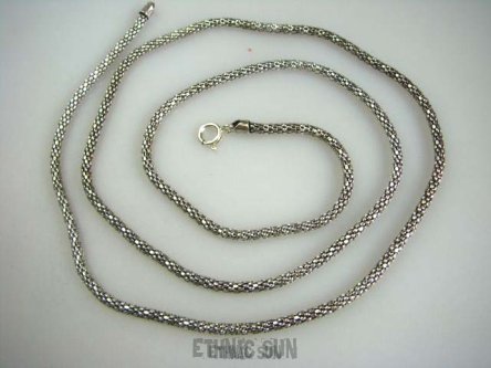bn998 SKÓRA WĘŻA  DŁUGI aż 51 cm  !!!! Długi *Gruby* SZEROKI  *lśniący* OKSYDOWANY ŁAŃCUSZEK  - Cały ze Srebra SREBRO 925