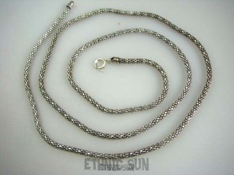 bn998 SKÓRA WĘŻA  DŁUGI aż 51 cm  !!!! Długi *Gruby* SZEROKI  *lśniący* OKSYDOWANY ŁAŃCUSZEK  - Cały ze Srebra SREBRO 925