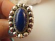 bpe9197 Orientalny Pierścień Pierścionek Królewski Lapis Lazuli - strażnik prawdy i mądrości r.16 Srebro 925 # - 10