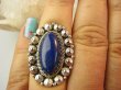bpe9197 Orientalny Pierścień Pierścionek Królewski Lapis Lazuli - strażnik prawdy i mądrości r.16 Srebro 925 # - 2