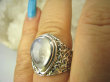 bpe8584 Biżuteria Orientalna !!!! Egzotyczny Pierścień Pierścionek Kamień Księżycowy , zdobiona obrączka r.17 Srebro 925 # - 6