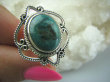 bpe5943 Turkusowy Piękny Finezyjny Pierścień z Naturalnym Turkusem wielobarwny TURKUS - opiekun ciała i duszy r.18 ażurowe Srebro 925 # - 7