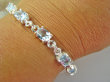 bb3835 BŁĘKITNE CUDO !!!! Przepiękna delikatna Bransoleta Bransoletka z kamieniami młodości - 10 sztuk kamieni BLUE TOPAZ RZADKOŚĆ Srebro 925 # - 4