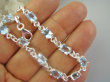 bb3835 BŁĘKITNE CUDO !!!! Przepiękna delikatna Bransoleta Bransoletka z kamieniami młodości - 10 sztuk kamieni BLUE TOPAZ RZADKOŚĆ Srebro 925 # - 6