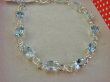 bb3835 BŁĘKITNE CUDO !!!! Przepiękna delikatna Bransoleta Bransoletka z kamieniami młodości - 10 sztuk kamieni BLUE TOPAZ RZADKOŚĆ Srebro 925 # - 9