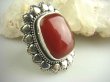 bpe3609 Wielki Piękny Kwiat Karneol masywny  DUŻY 3,5 cm  Pierścień Karneol  r.14 Srebro 925 - kamień odwagi # - 4
