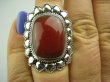 bpe3609 Wielki Piękny Kwiat Karneol masywny  DUŻY 3,5 cm  Pierścień Karneol  r.14 Srebro 925 - kamień odwagi # - 5