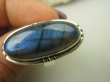 bpe7962 Tajemniczy Pierścień Niebieski, Granatowy Labradoryt Spektrolit - kamień Zorzy Polarnej r.17 Srebro 925 # - 9