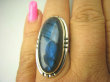 bpe7962 Tajemniczy Pierścień Niebieski, Granatowy Labradoryt Spektrolit - kamień Zorzy Polarnej r.17 Srebro 925 # - 6