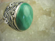 bpe6373 CUDO MALACHIT W ORIENTALNEJ OPRAWIE -  Pierścień zielony MALACHIT - pobudza kreatywność r.16 Srebro 925 # - 5