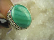 bpe6373 CUDO MALACHIT W ORIENTALNEJ OPRAWIE -  Pierścień zielony MALACHIT - pobudza kreatywność r.16 Srebro 925 # - 6