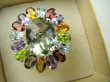 bpee4627 Wooow BOSKO PIĘKNY WIELOBARWNY Lux Pierścień Pierścionek naturalny Zielony Ametyst, Fioletowy Ametyst, Granaty, Oliwin, Kwarc Dymny, Cytryn, Blue Topaz r.17 SREBRO 925 # - 9