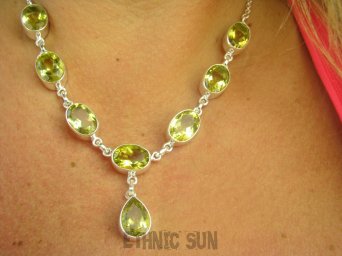 bn1520 LUX BOSKA Duża 32G KOLIA 46-48cm Naszyjnik Duże okazy kamieni ŻÓŁTY CYTRYN LEMON 8 sztuk kamień antycukrzycowy Srebro 925 #