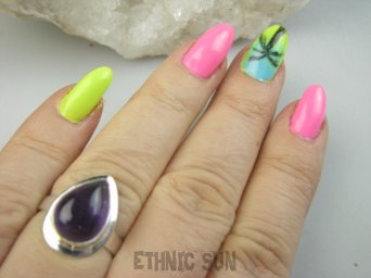 bpe9410 Delikatny śliczny Klasyczny Wygodny Pierścień Pierścionek AMETYST - kamień odwagi r.20 Srebro 925