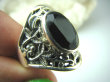 bpee3292 Roślinne Pnącza !!! CACUSZKO Przepiękny Pierścień szlifowany Czarny Onyks r.17 zdobiona obrączka Srebro 925 # - 5