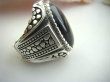 bpe4646 NIEZWYKŁY OKAZ !!! DUŻY  18 gramów !! Pierścień czarny ONYKS regeneruje SERCE, EGZEMY, PAMIĘĆ r.18 Srebro 925 # - 7