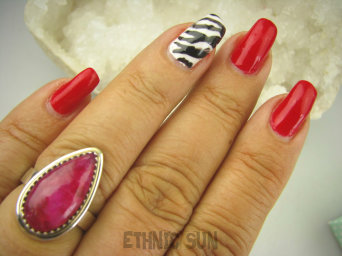 bpe7992 Rubinowa Kropla !!! Orientalny Delikatny Pierścień Rubin Indyjski Rubiny r.15 Srebro 925 #