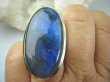bpe5868 Duży 19 gramów !!! Klasyczny Pierścień Granatowy Labradoryt Spektrolit - kamień Zorzy Polarnej r.17 Srebro 925 # - 5
