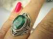 bpee3659 SZMARAGDOWY KLEJNOT !!!! Delikatny Pierścień Szmaragd Indyjski Szmaragdy r.17 Srebro 925 # - 5